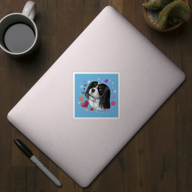 Tri-Colored Cavalier King Charles Spaniel Love Design by Cavalier Gifts